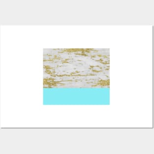 Faraldi gold marble and New York turquoise Posters and Art